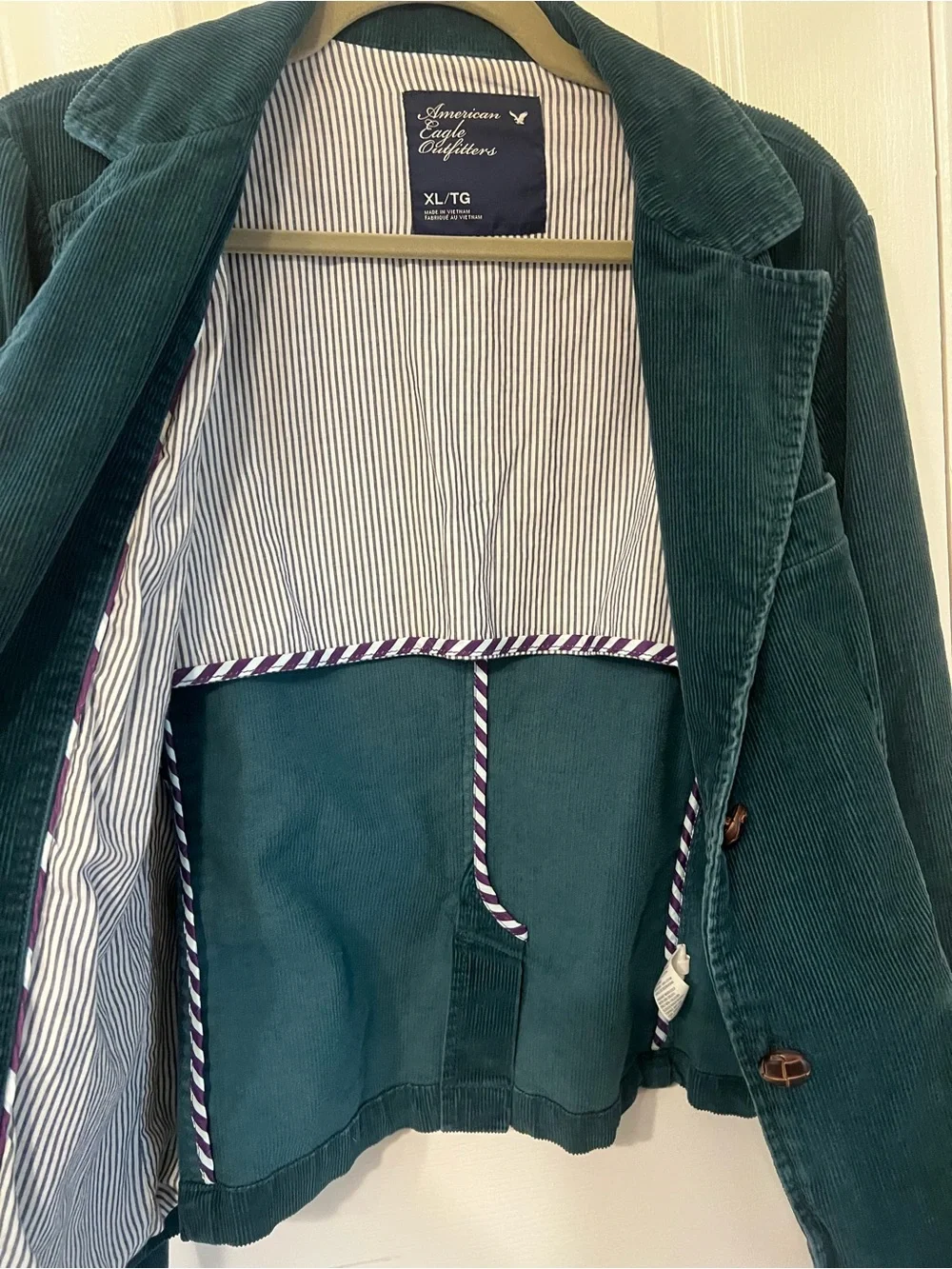 American Eagle Outfitters Women's Teal Corduroy Blazer, Size XL